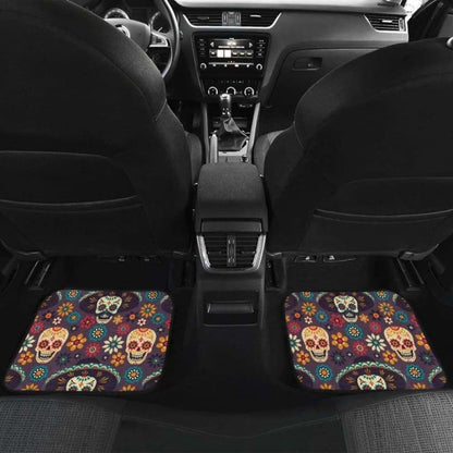 Sugar Skulls Flower Maxican Pattern Front And Back Car Mats 101207