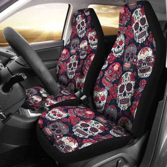 Sugar Skulls & Roses Car Seat Covers 101207