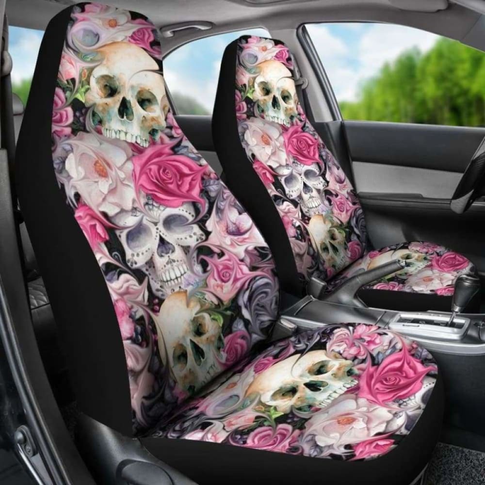 Sugar Skulls Roses Car Seat Covers 101207