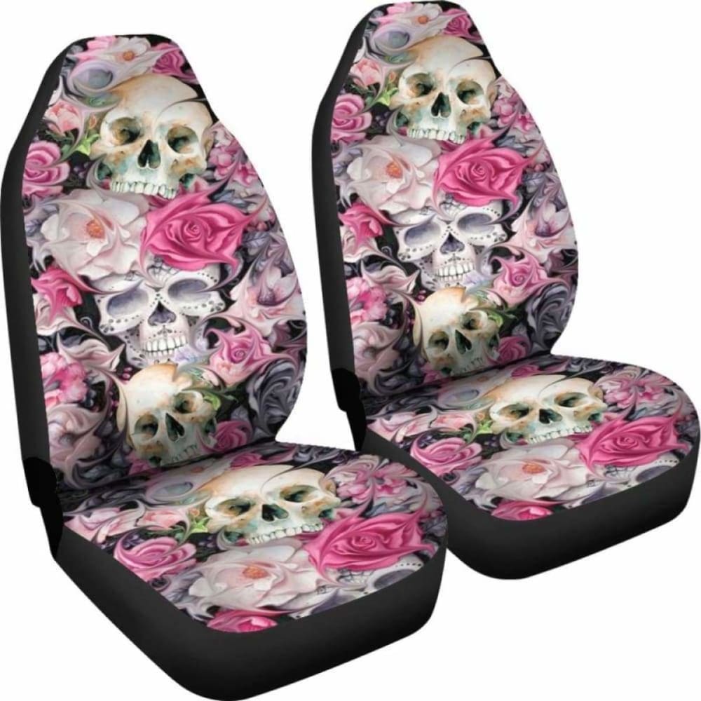 Sugar Skulls Roses Car Seat Covers 101207