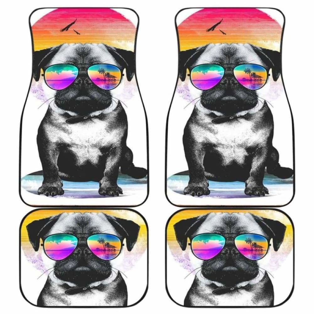 Summer Pug Car Floor Mats 102918 - YourCarButBetter