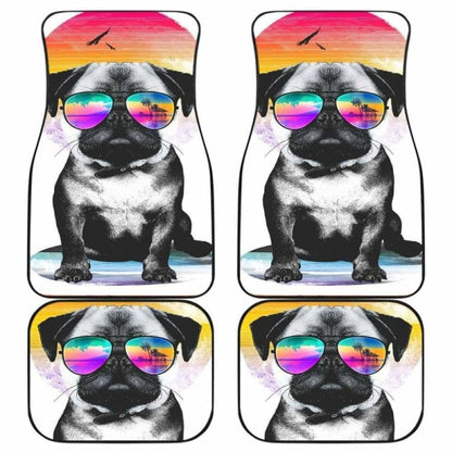 Summer Pug Car Floor Mats 102918 - YourCarButBetter