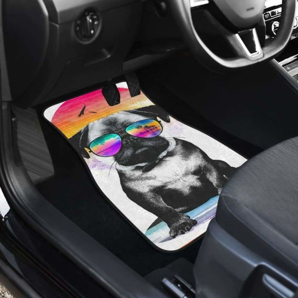 Summer Pug Car Floor Mats 102918 - YourCarButBetter