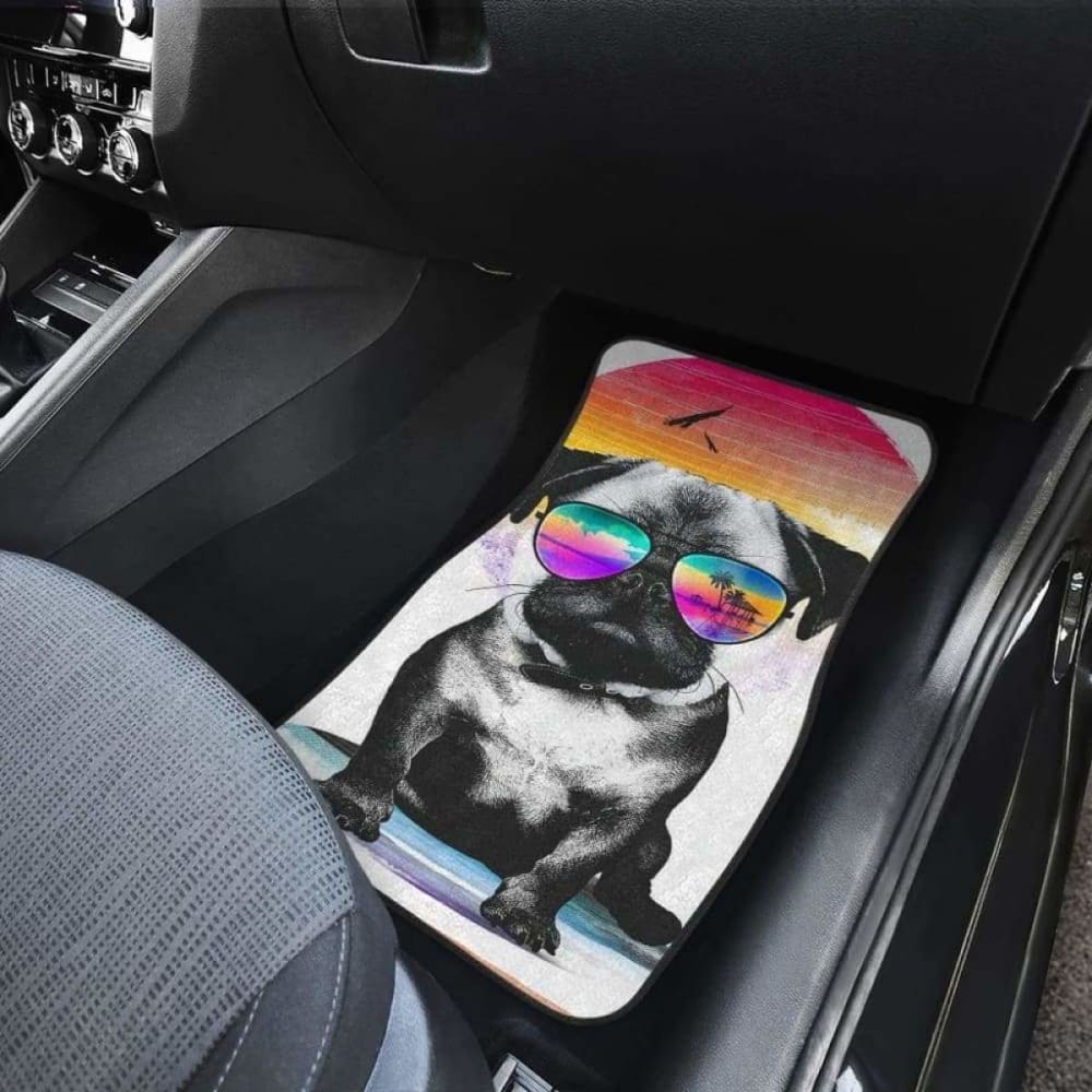 Summer Pug Car Floor Mats 102918 - YourCarButBetter