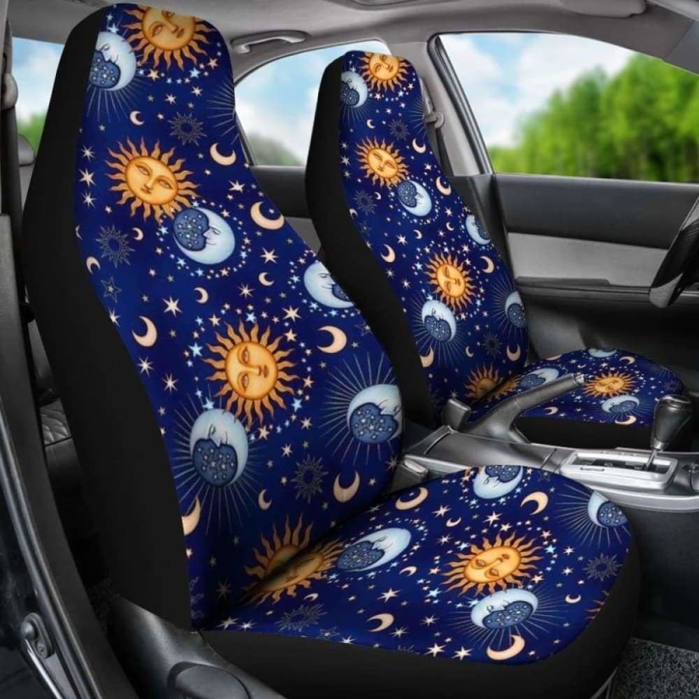 Sun And Moon Blue Car Seat Covers 161012