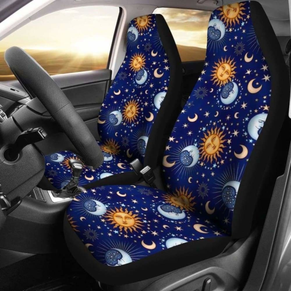 Sun And Moon Blue Car Seat Covers 161012