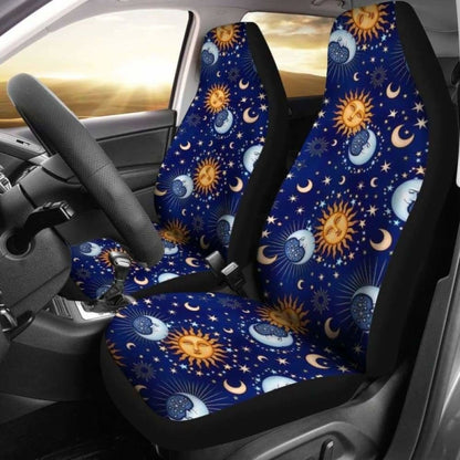 Sun And Moon Blue Car Seat Covers 161012