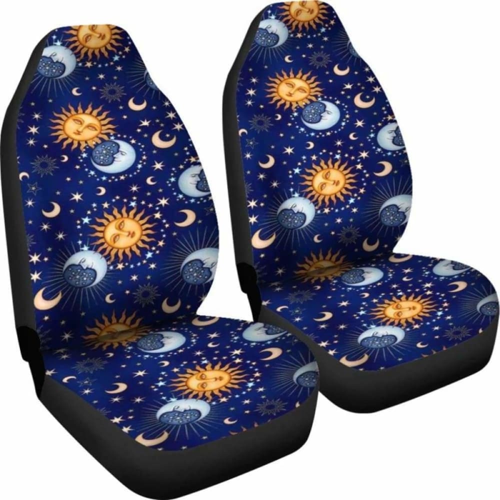 Sun And Moon Blue Car Seat Covers 161012