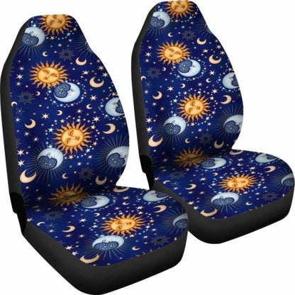 Sun And Moon Blue Car Seat Covers 161012