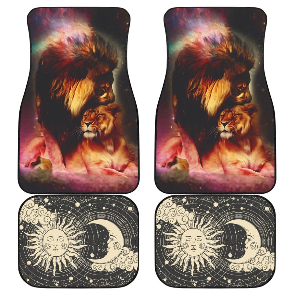 Sun And Moon Lion Car Floor Mats 212701 - YourCarButBetter