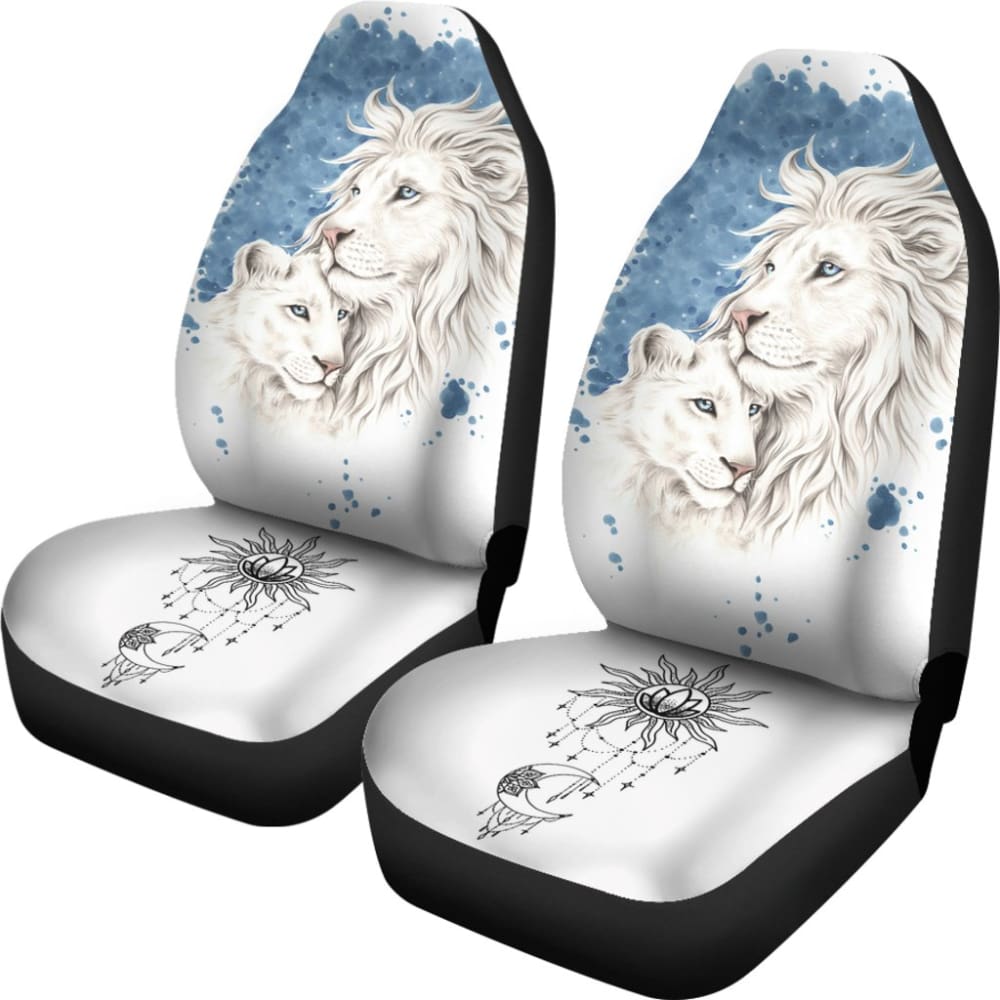 Sun And Moon Lion Car Seat Covers Meaningful Gifts Idea Custom Car Accessories 212701 - YourCarButBetter