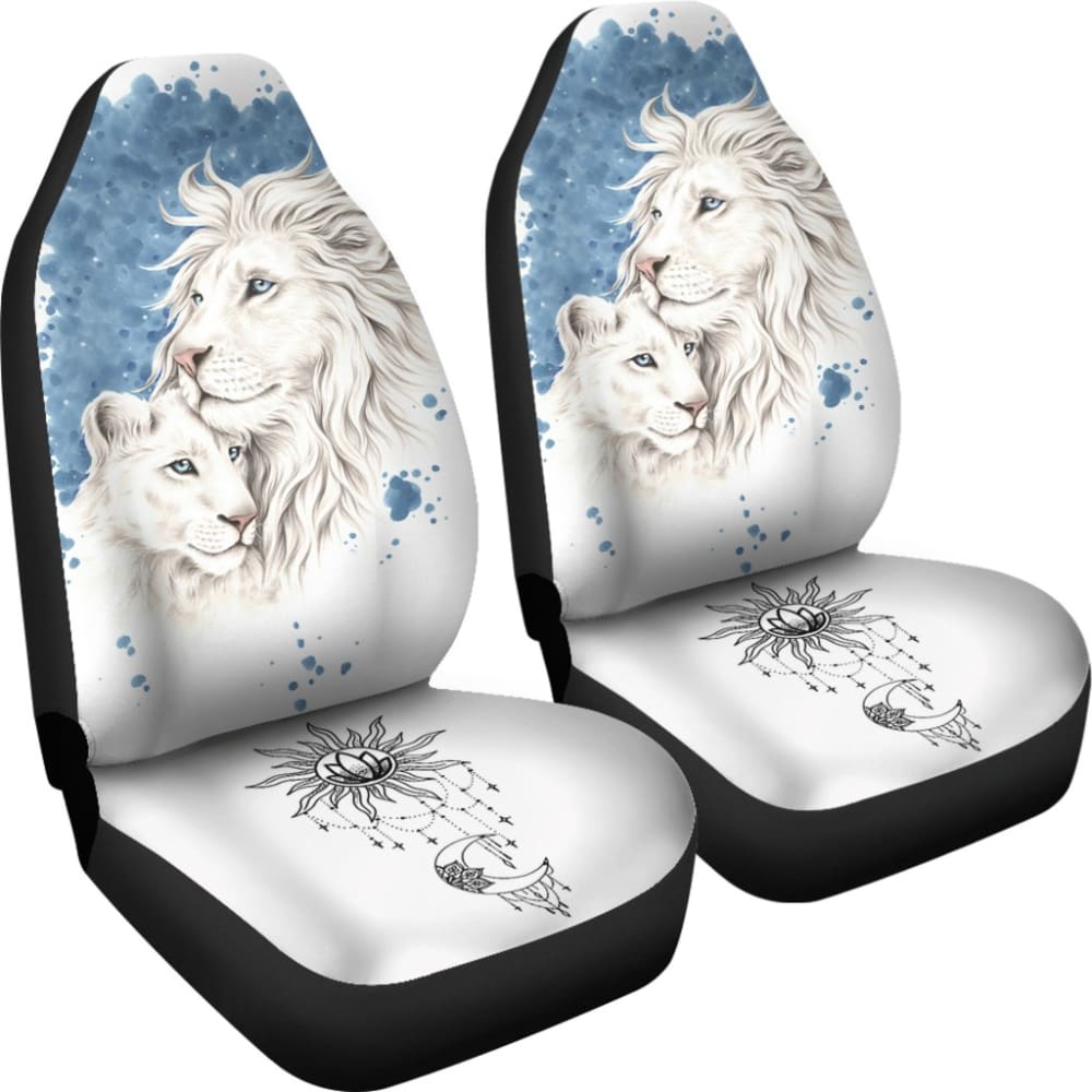 Sun And Moon Lion Car Seat Covers Meaningful Gifts Idea Custom Car Accessories 212701 - YourCarButBetter