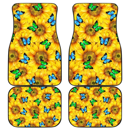 Sunflower Butterfly Front And Back Car Mats 184610 - YourCarButBetter