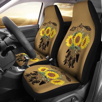 Sunflower Dreamcatcher Native Design Custom Car Seat Covers 210602
