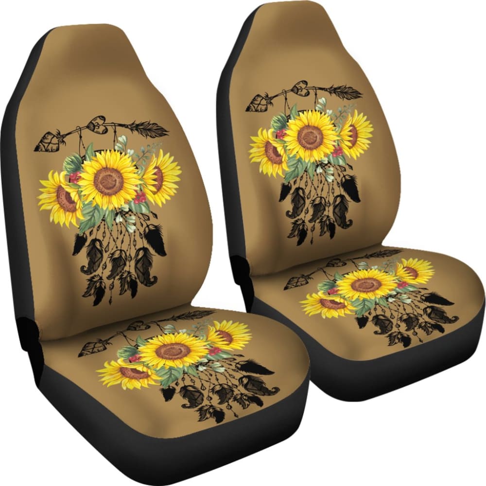 Sunflower Dreamcatcher Native Design Custom Car Seat Covers 210602