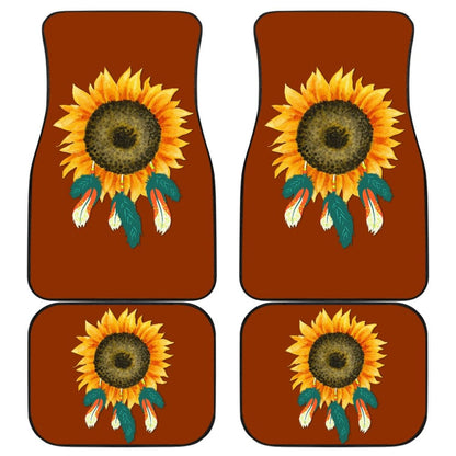 Sunflower Indigenous American Feathers Dreamcatcher Car Floor Mats 211501 - YourCarButBetter