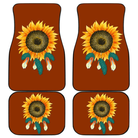 Sunflower Indigenous American Feathers Dreamcatcher Car Floor Mats 211501 - YourCarButBetter