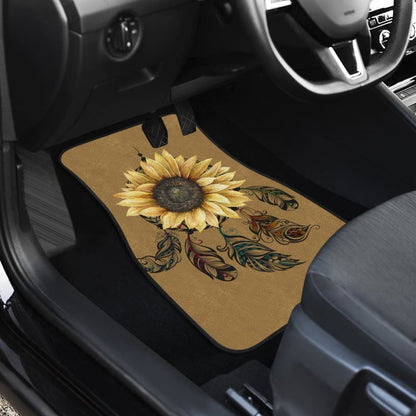Sunflower Printed Pattern Integrated Native American Dreamcatcher Car Floor Mats 212901 - YourCarButBetter