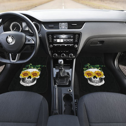 Sunflower Skull Camouflage Bandana Car Floor Mats 210403 - YourCarButBetter