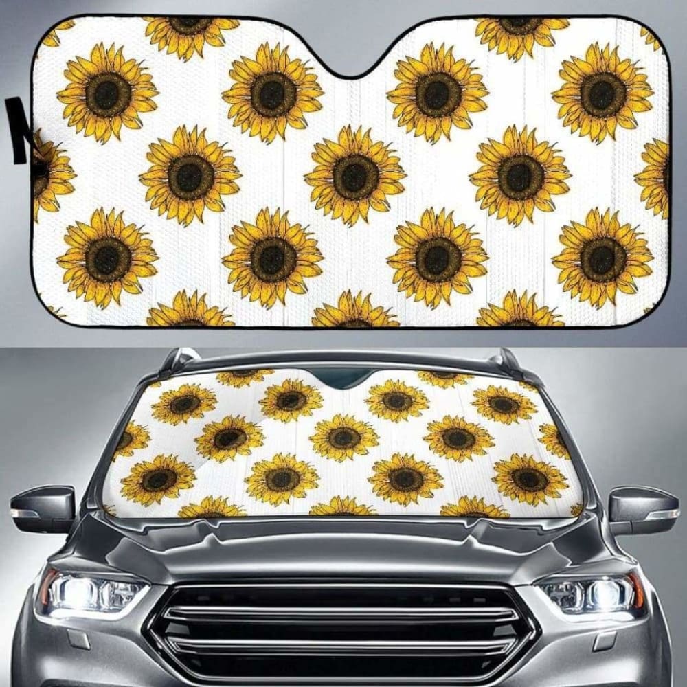 Sunflowers Design Pattern Car Auto Sun Shades 172609 - YourCarButBetter