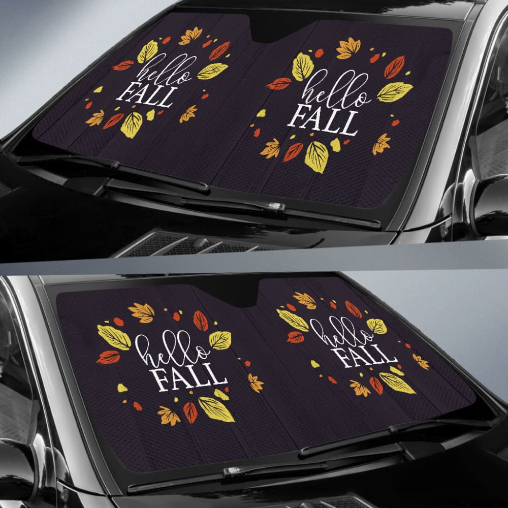 Sweet Car Decoration Hello Fall Car Auto Sun Shades 212001 - YourCarButBetter