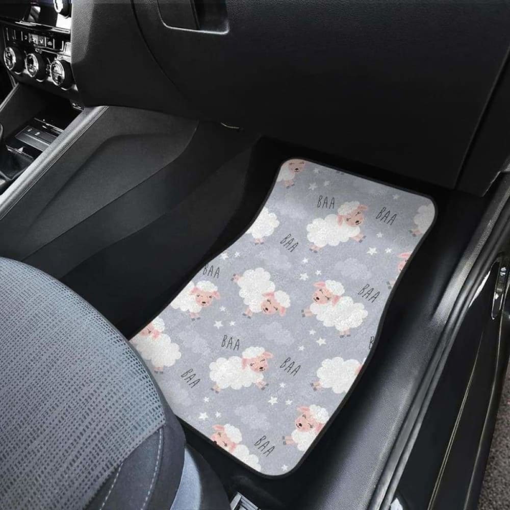 Sweet Dreams Sheep Pattern Front And Back Car Mats 194013 - YourCarButBetter