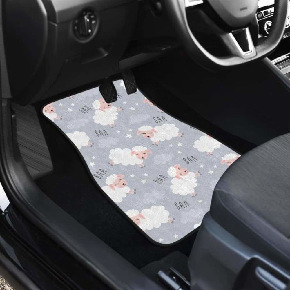 Sweet Dreams Sheep Pattern Front And Back Car Mats 194013 - YourCarButBetter