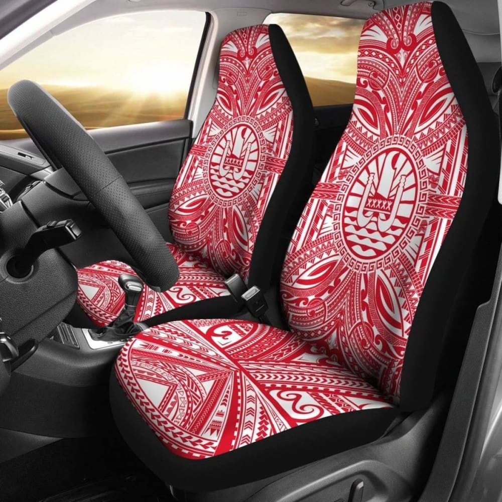 Tahiti Car Seat Cover - Tahiti Coat Of Arms Polynesian Flag Color 105905 - YourCarButBetter