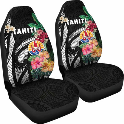 Tahiti Car Seat Covers Coat Of Arms Polynesian With Hibiscus 232125 - YourCarButBetter