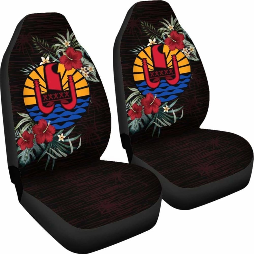 Tahiti Car Seat Covers - Tahiti Flag Hibiscus - 232125 - YourCarButBetter