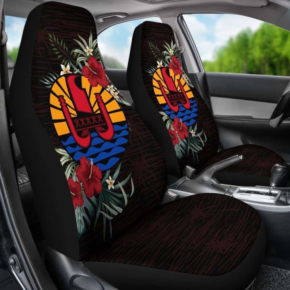 Tahiti Car Seat Covers - Tahiti Flag Hibiscus - 232125 - YourCarButBetter