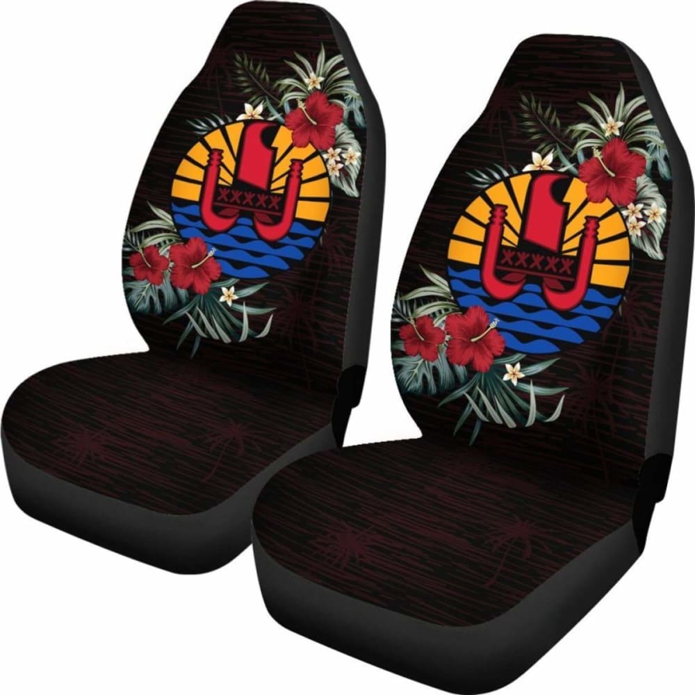 Tahiti Car Seat Covers - Tahiti Flag Hibiscus - 232125 - YourCarButBetter