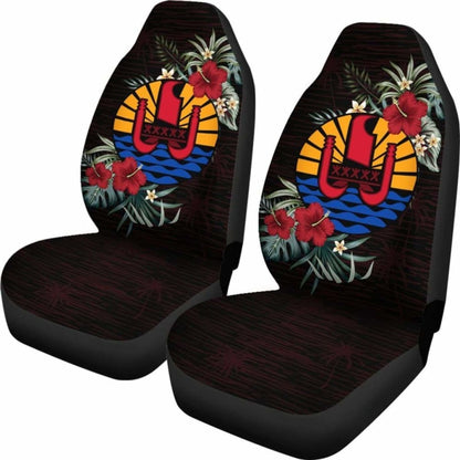 Tahiti Car Seat Covers - Tahiti Flag Hibiscus - 232125 - YourCarButBetter