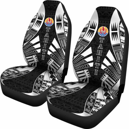 Tahiti Car Seat Covers - Tahiti Flag Polynesian Tattoo Black - 9 174914 - YourCarButBetter