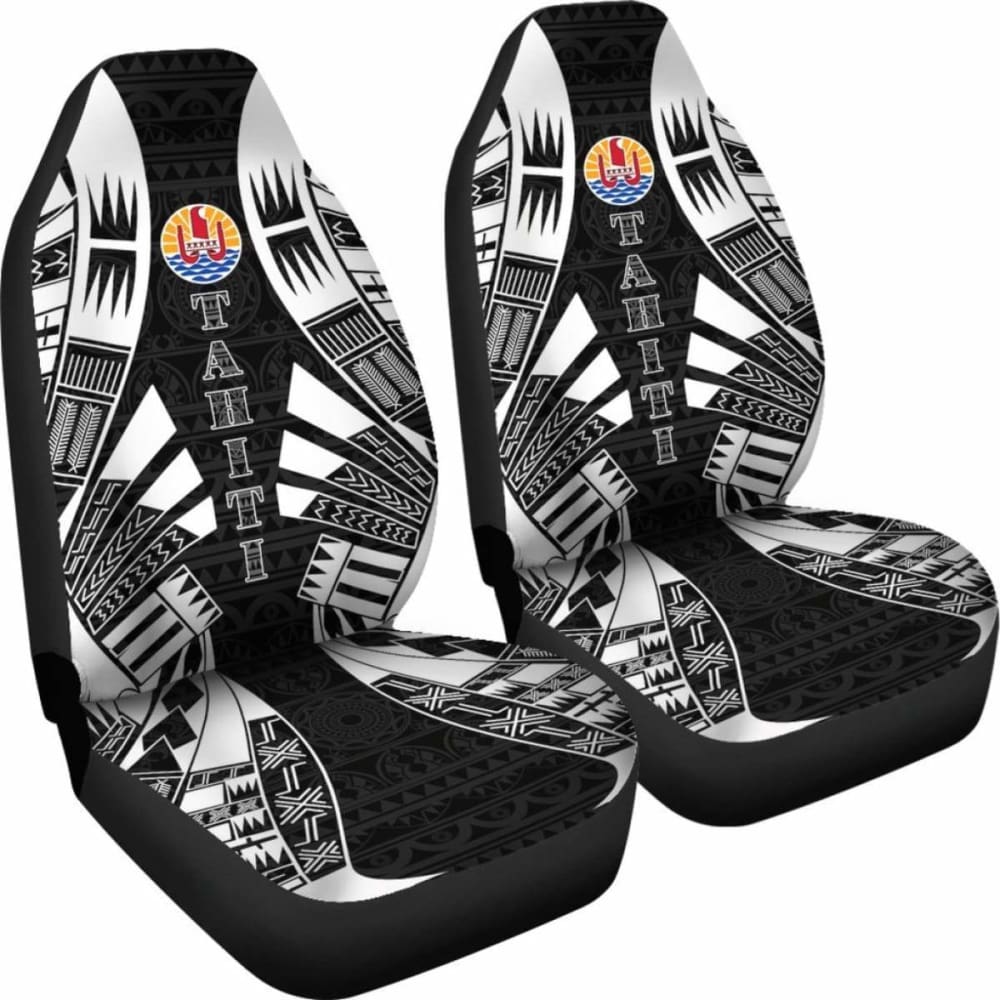 Tahiti Car Seat Covers - Tahiti Flag Polynesian Tattoo Black - 9 174914 - YourCarButBetter