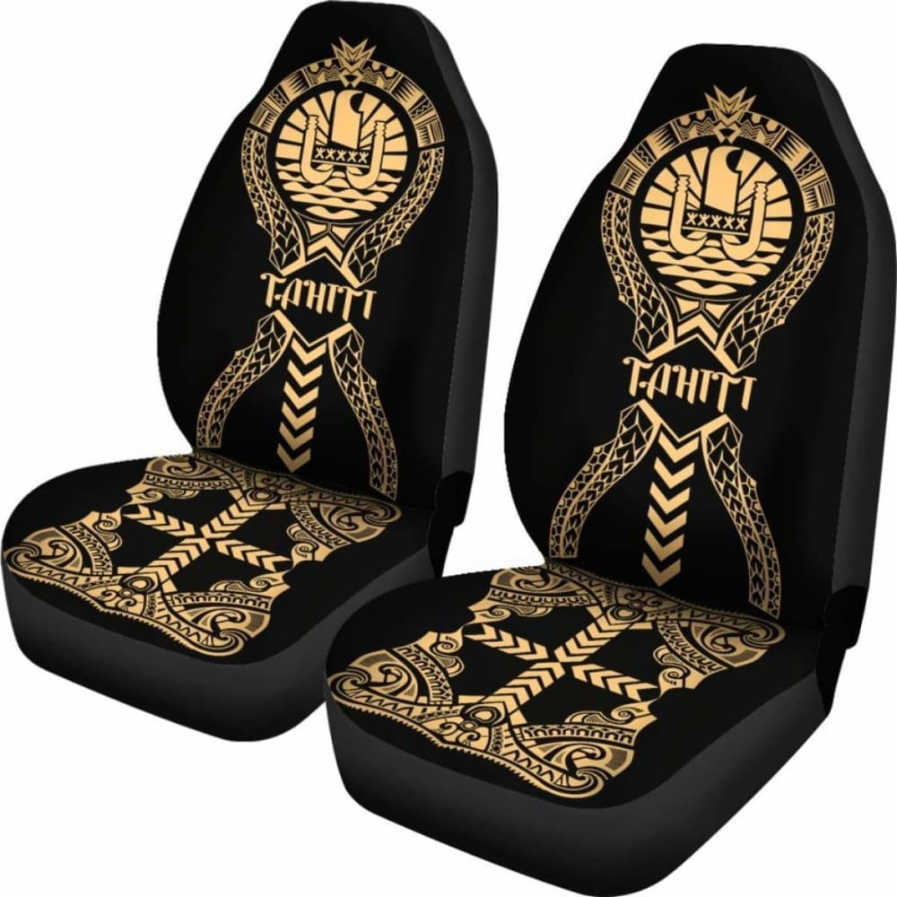 Tahiti Car Seat Covers Polynesian Tribal Gold 105905 - YourCarButBetter