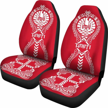 Tahiti Car Seat Covers Polynesian Tribal Red White 105905 - YourCarButBetter