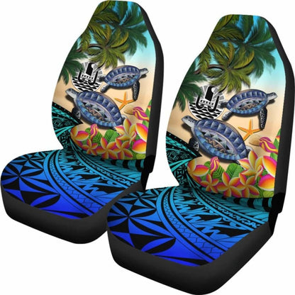 Tahiti Car Seat Covers - Polynesian Turtle Coconut Tree And Plumeria Amazing 091114 - YourCarButBetter