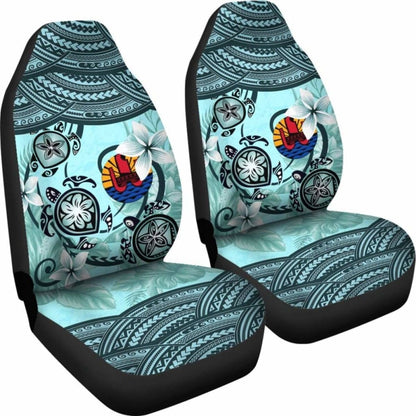 Tahiti Car Seat Covers - Polynesian Turtle Plumeria Blue Amazing 091114 - YourCarButBetter