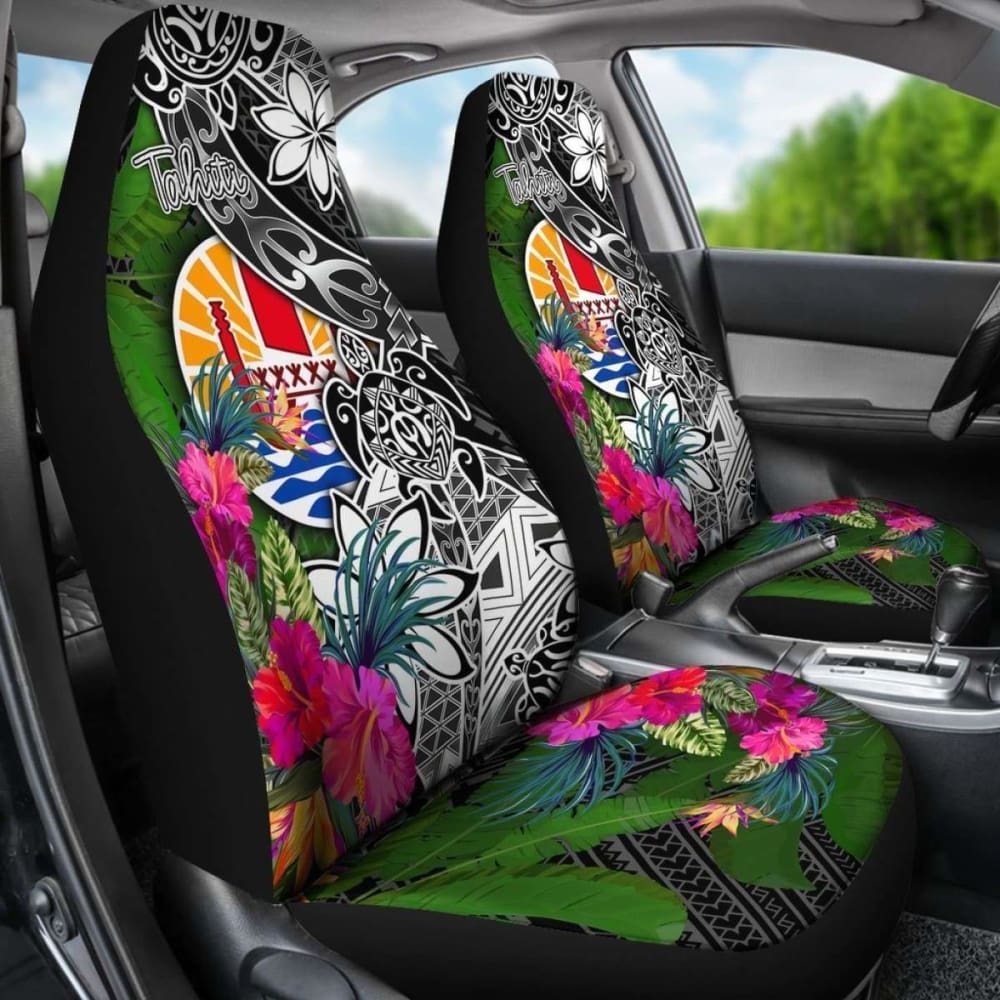 Tahiti Car Seat Covers - Turtle Plumeria Banana Leaf - Amazing 091114 - YourCarButBetter