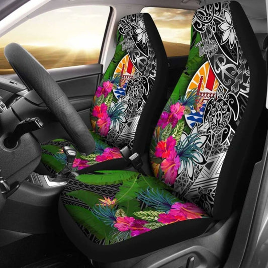 Tahiti Car Seat Covers - Turtle Plumeria Banana Leaf - Amazing 091114 - YourCarButBetter