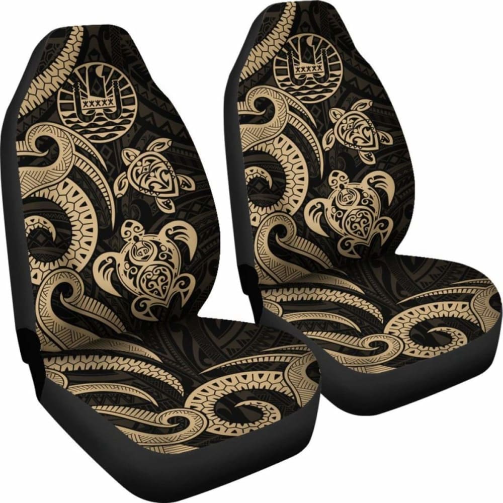 Tahiti Polynesian Car Seat Covers - Gold Tentacle Turtle - 091114 - YourCarButBetter