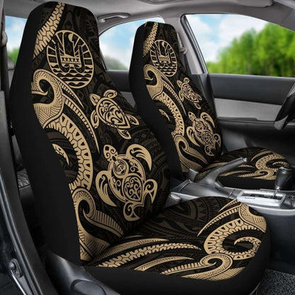 Tahiti Polynesian Car Seat Covers - Gold Tentacle Turtle - 091114 - YourCarButBetter