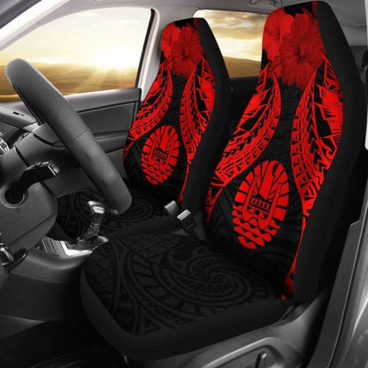Tahiti Polynesian Car Seat Covers Pride Seal And Hibiscus Red - 232125 - YourCarButBetter