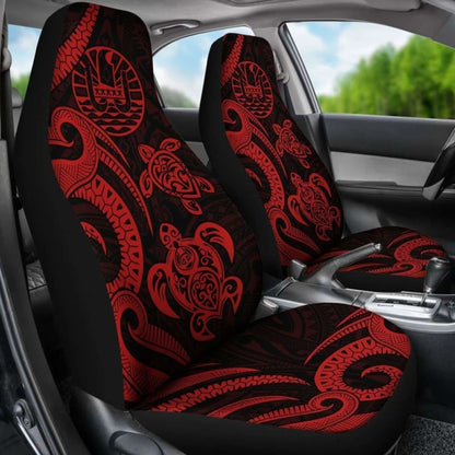 Tahiti Polynesian Car Seat Covers - Red Tentacle Turtle - 091114 - YourCarButBetter
