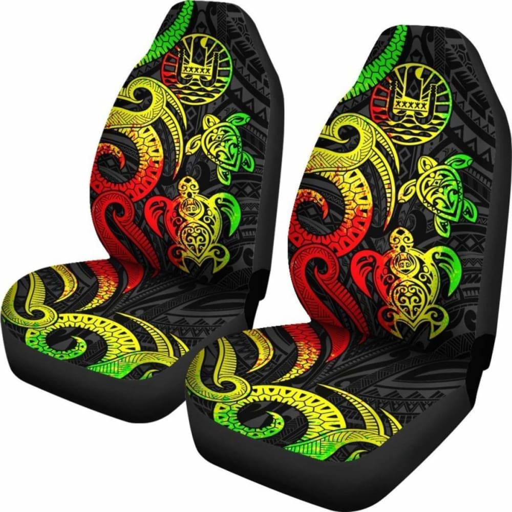 Tahiti Polynesian Car Seat Covers - Reggae Tentacle Turtle - 091114 - YourCarButBetter