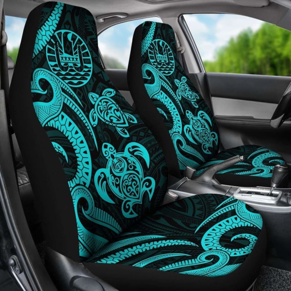 Tahiti Polynesian Car Seat Covers - Turquoise Tentacle Turtle - 091114 - YourCarButBetter