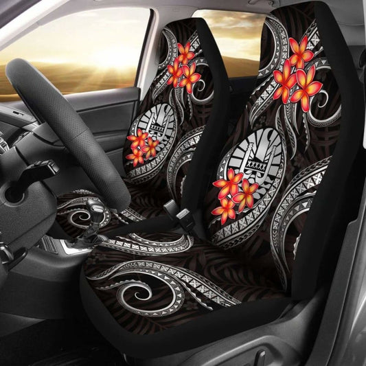 Tahiti Polynesian Car Seat Covers - White Plumeria - 105905 - YourCarButBetter