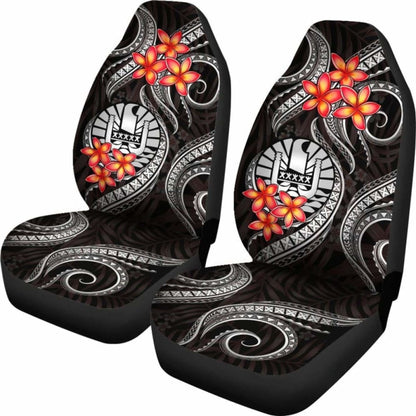 Tahiti Polynesian Car Seat Covers - White Plumeria - 105905 - YourCarButBetter