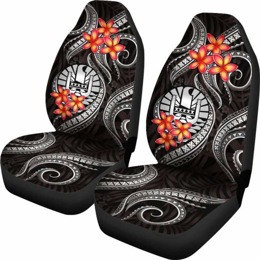 Tahiti Polynesian Car Seat Covers - White Plumeria - 105905 - YourCarButBetter